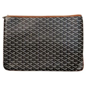 Goyard Black & Brown Monogram Senat Envelope Bag/Laptop Sleeve